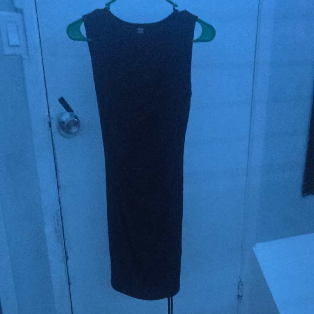 SHEIN Black Sleeveless Midi Sheath Dress